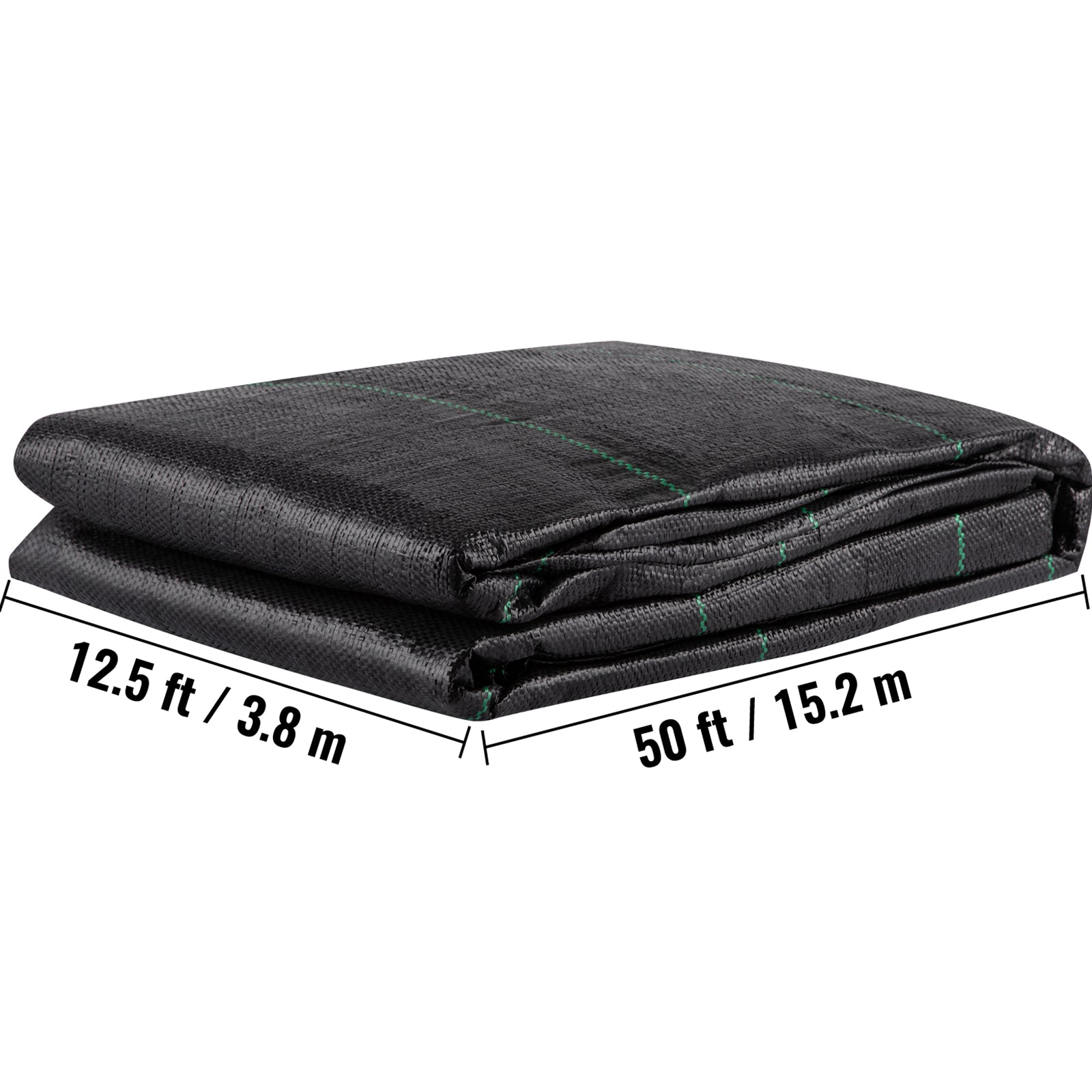 VEVOR Geotextile Fabric, 12.5 X 50 Ft 3.5oz Woven PP Driveway Drain Cloth W 600lbs Tensile Strength, Heavy Duty Underlayment For Soil Stabilization, Landscaping, Weed Barrier, 12.5FT50FT-3.5OZ, Black