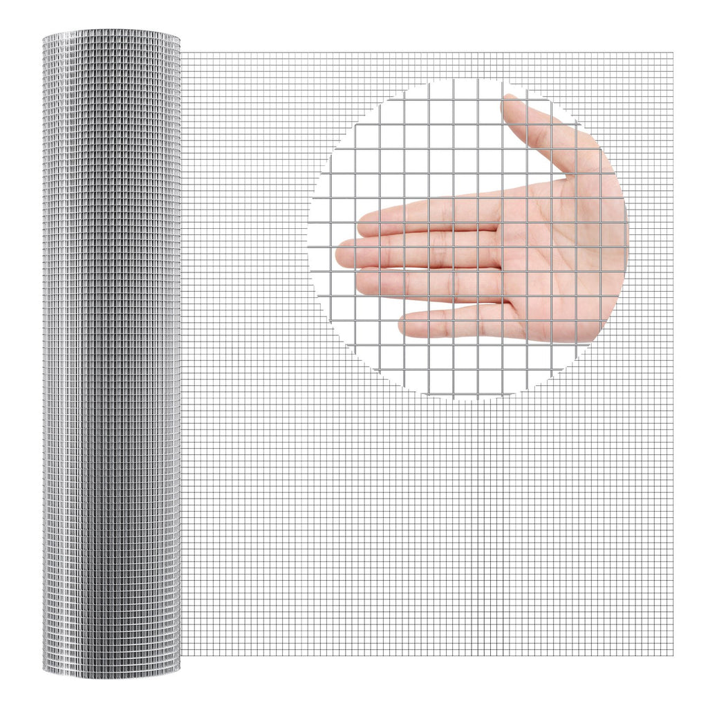 Hardware Cloth, 1'2 Inch 48in X 100 Ft 19 Gauge, Hot Dipped Galvanized Wire Mesh Roll, Chicken Wire Fencing, Wire Mesh For Rabbit Cages, Garden, Small Rodents