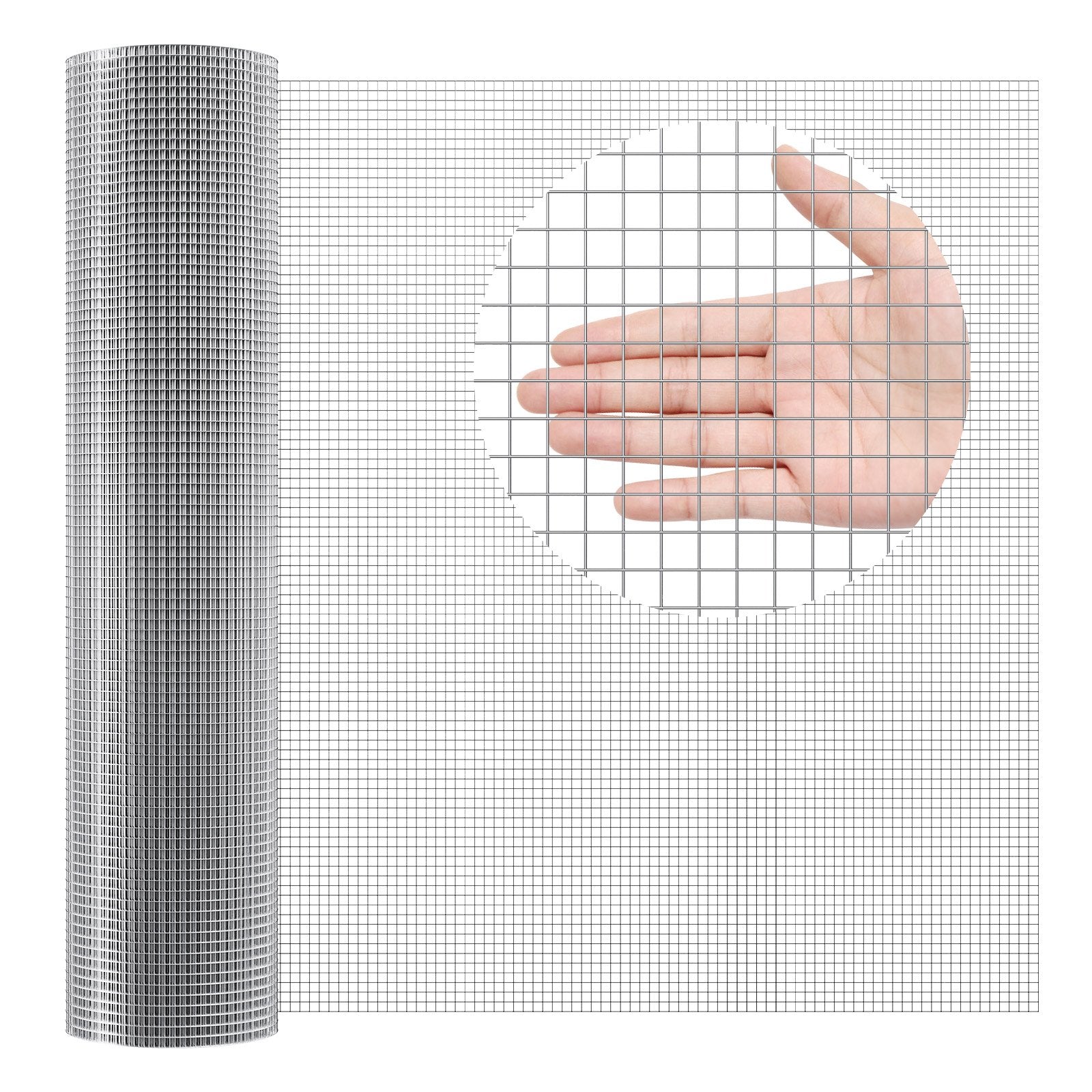 Hardware Cloth, 1'2 Inch 48in X 100 Ft 19 Gauge, Hot Dipped Galvanized Wire Mesh Roll, Chicken Wire Fencing, Wire Mesh For Rabbit Cages, Garden, Small Rodents