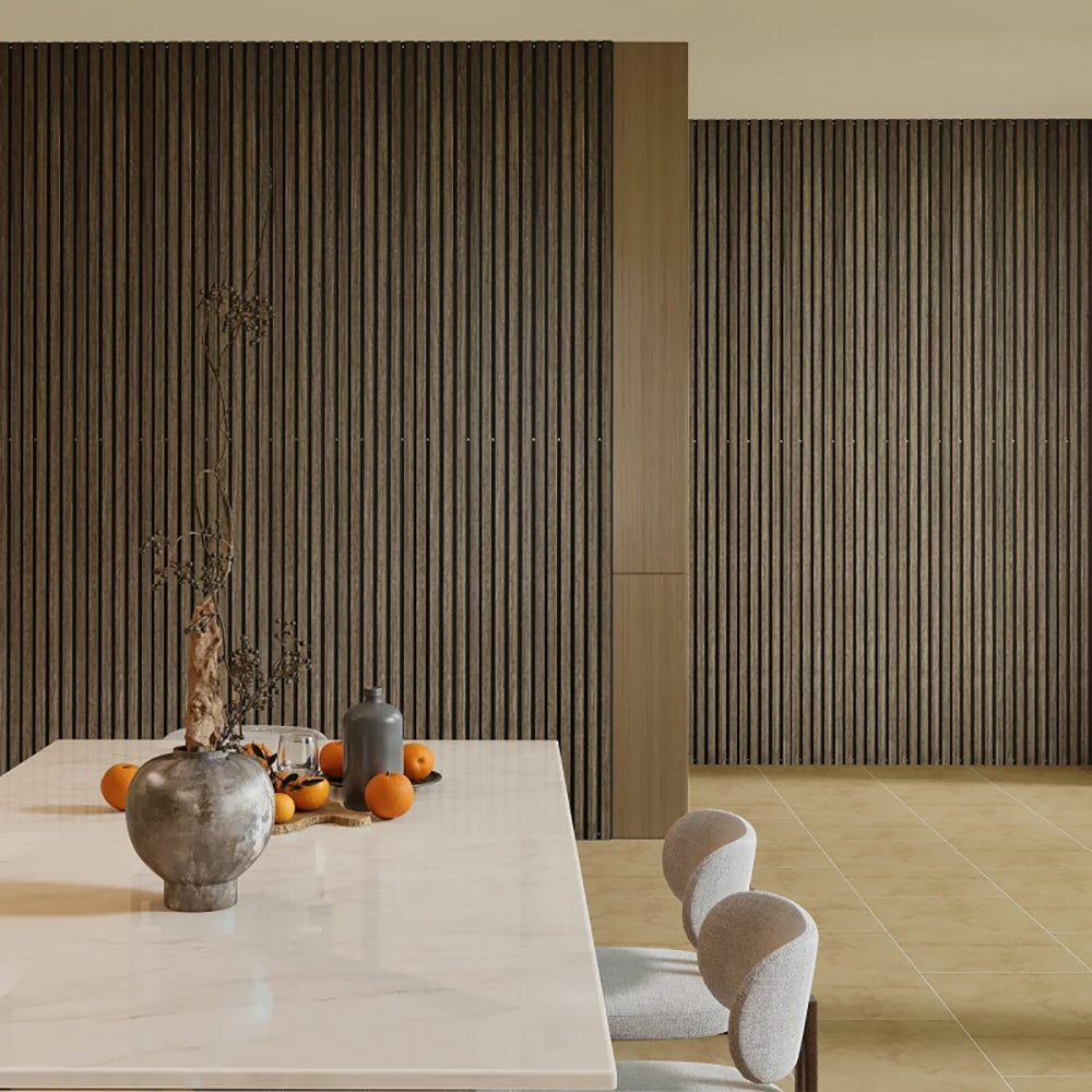 95'' X 8'' Wood Panels For Wall, 4 Pack Acoustic Panels, Sound Absorbing Slat Wall For Interior Wall Decor, Home, Walnut,