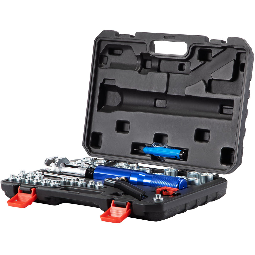 Hydraulic Flaring Tool Kit,  Double Flaring Tool, Brake Repair Brake Flaring Tools , Brake Flare Tool With Tube Cutter And Deburrer, 32 PCS Tube Flaring Tools For Copper Lines