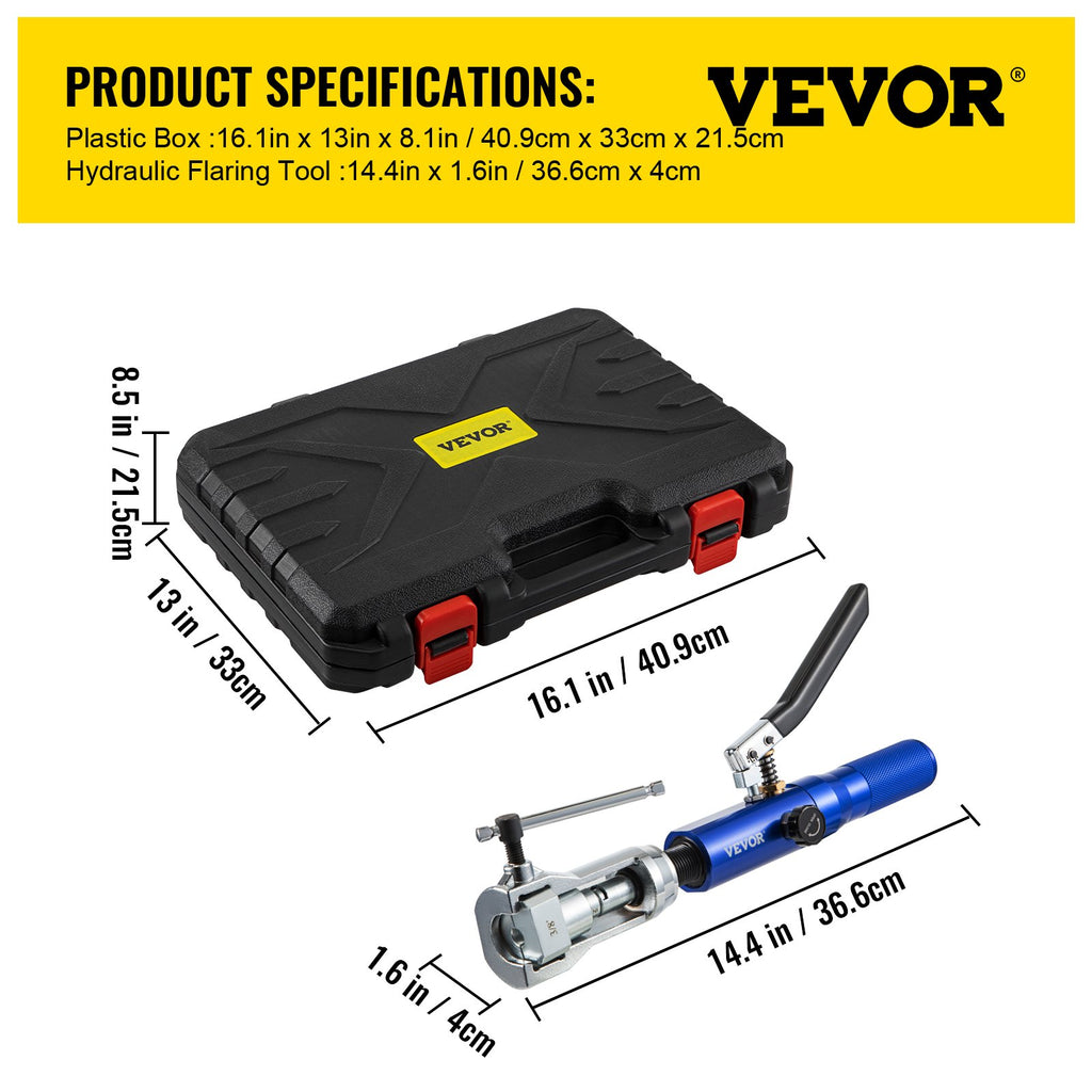 Hydraulic Flaring Tool Kit,  Double Flaring Tool, Brake Repair Brake Flaring Tools , Brake Flare Tool With Tube Cutter And Deburrer, 32 PCS Tube Flaring Tools For Copper Lines