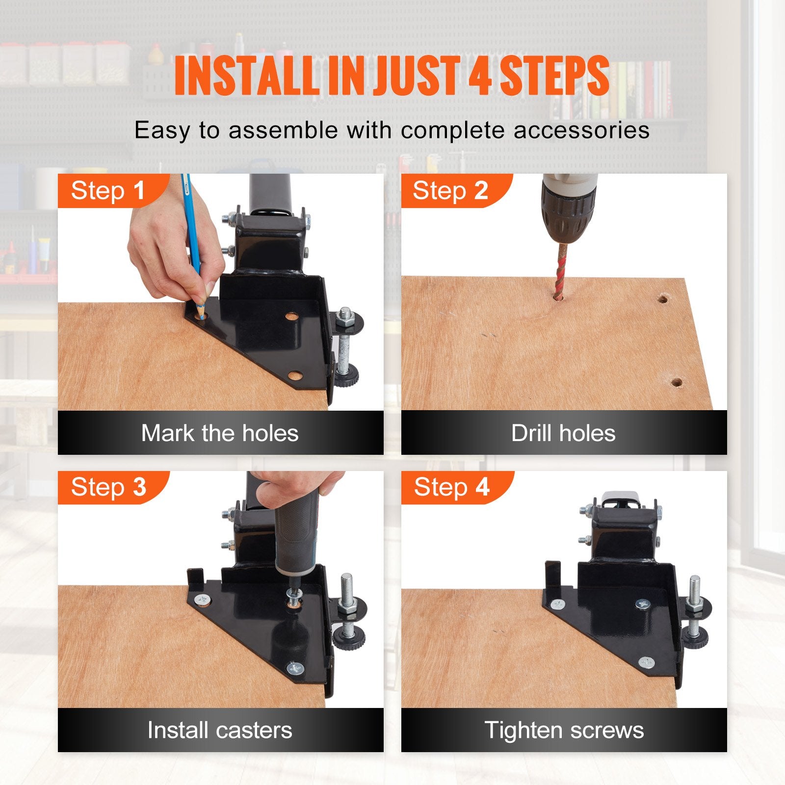 Mobile Base Heavy Duty Universal Stand 400 Lbs Capacity For Tools Machines