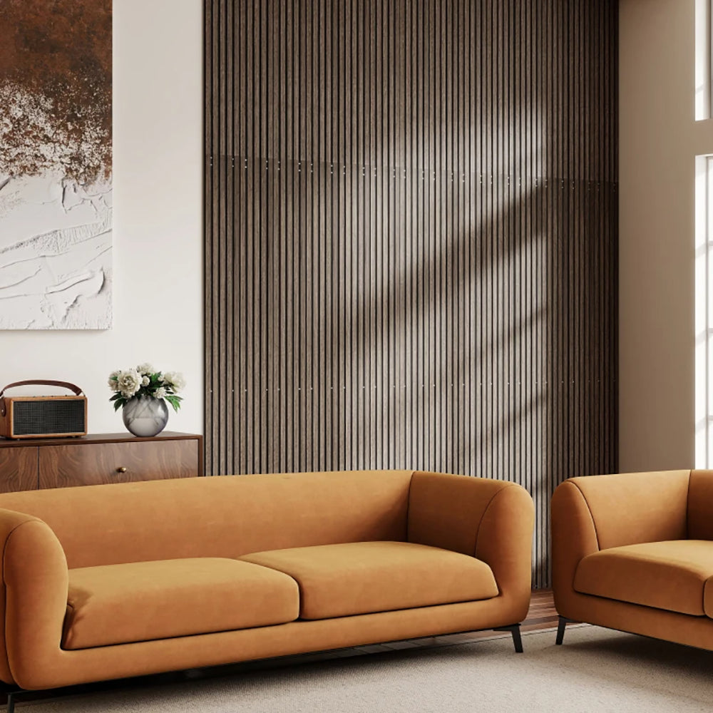 95'' X 8'' Wood Panels For Wall, 4 Pack Acoustic Panels, Sound Absorbing Slat Wall For Interior Wall Decor, Home, Walnut,