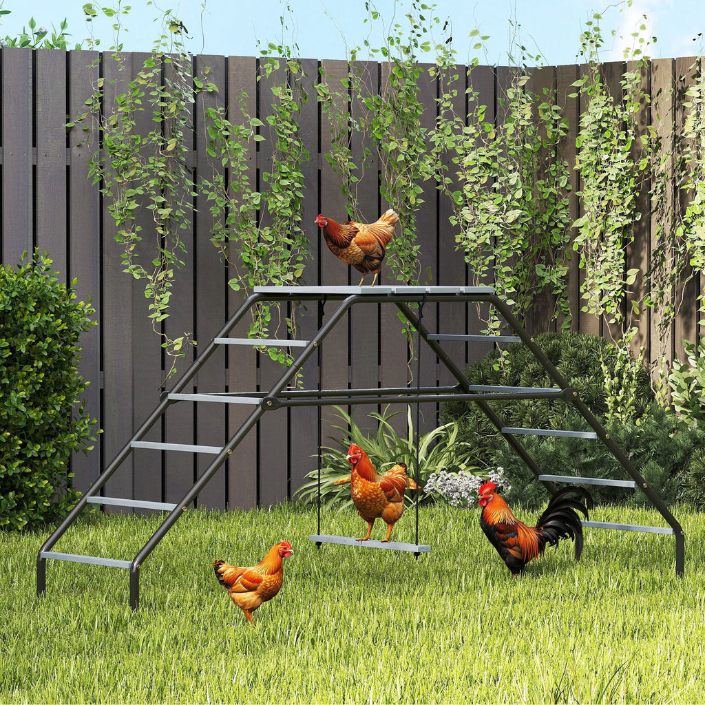 Chicken Coop Perches With Adjustable Swing, 10 Roosting Bars, For Backyard, Farm