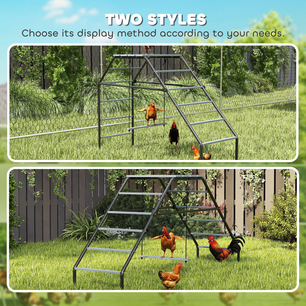 Chicken Coop Perches With Adjustable Swing, 10 Roosting Bars, For Backyard, Farm