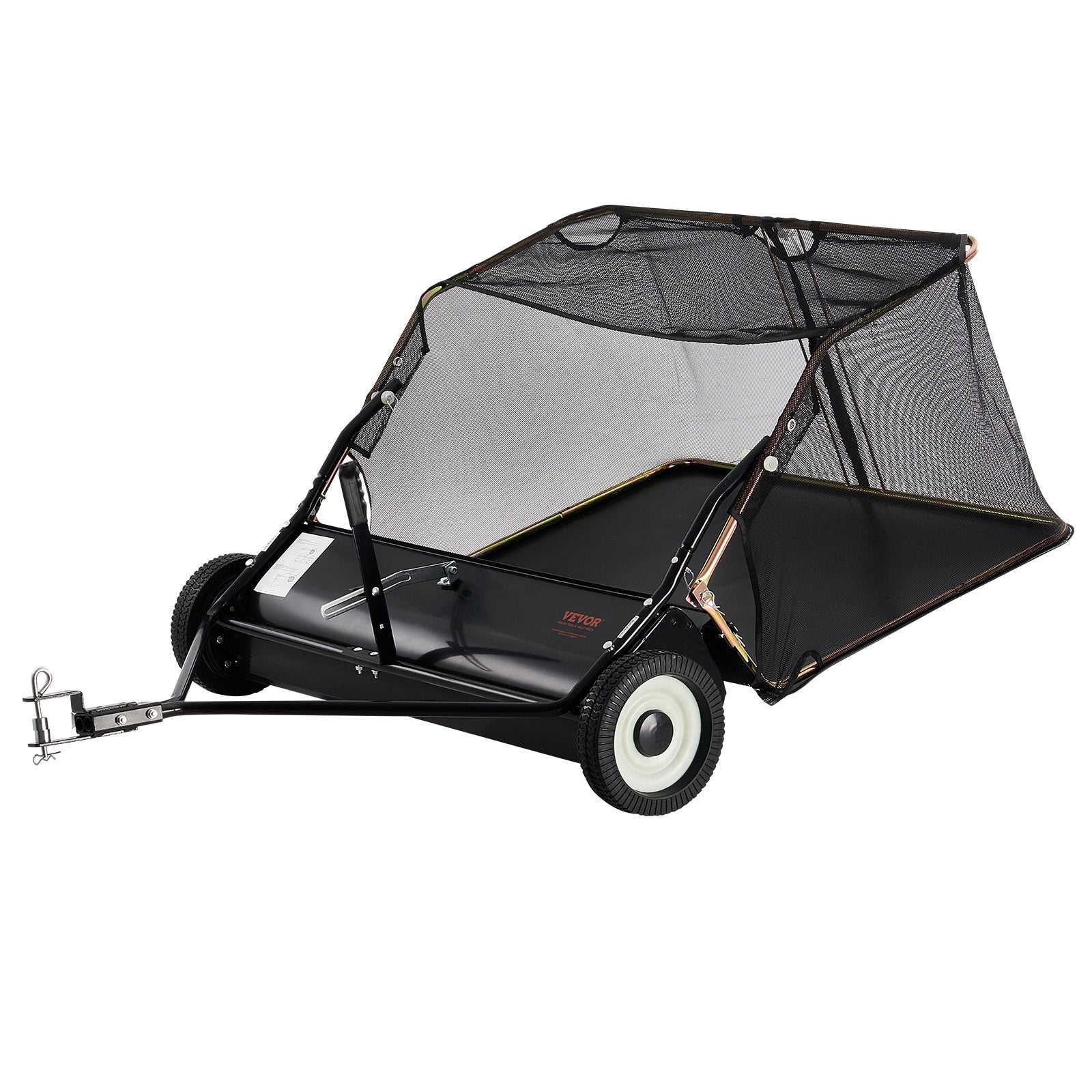 Tow-Behind Lawn Sweeper 42-inch Leaf Yard Collector 12 Cu.ft. Adjustable