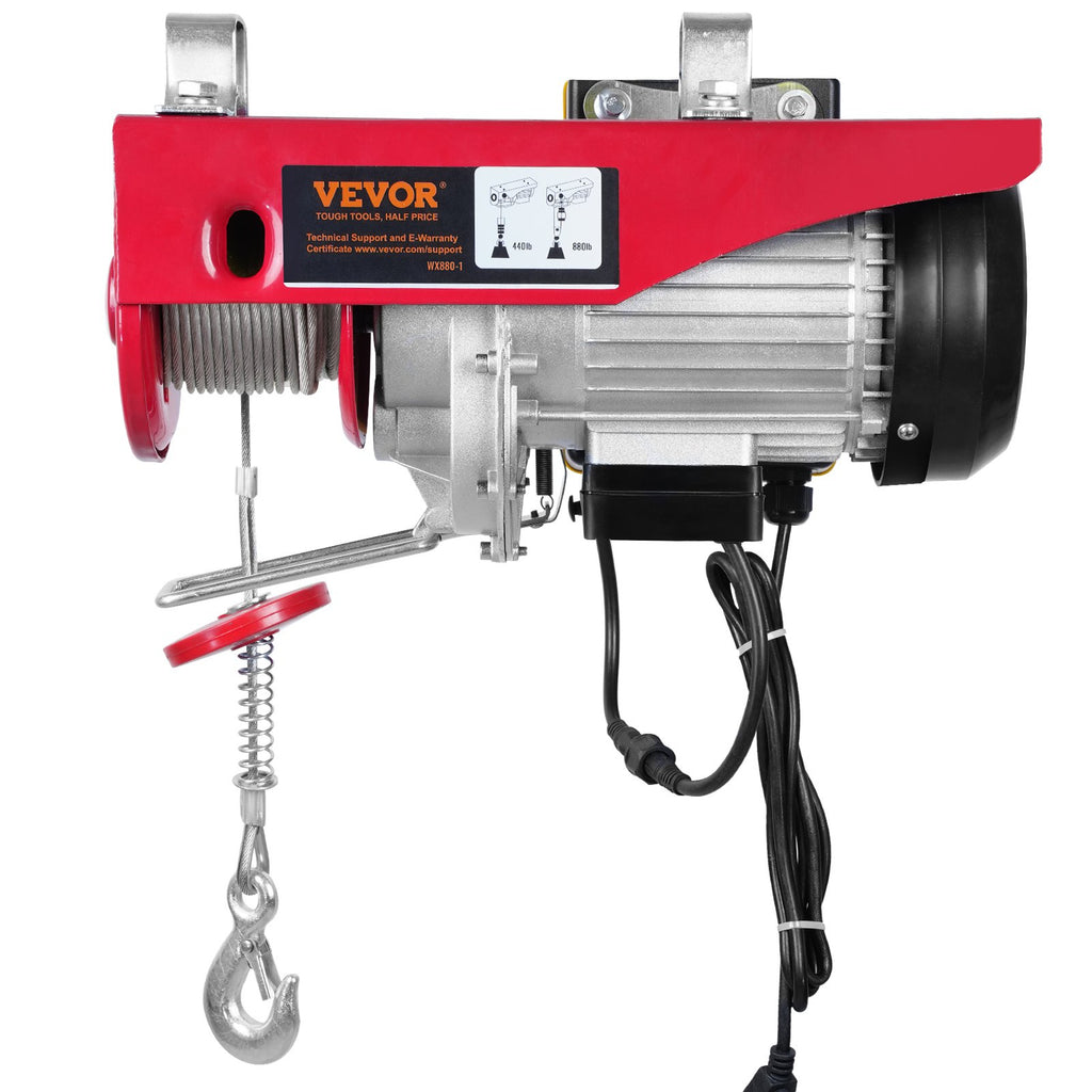 880lbs Wireless Remote Control Electric Hoist ,Electric Hoist With Remote Control 110 Volt, 40ft/20ft Lifting Height Pure Copper Motor Attic Lift, For Garage Warehouse Factory