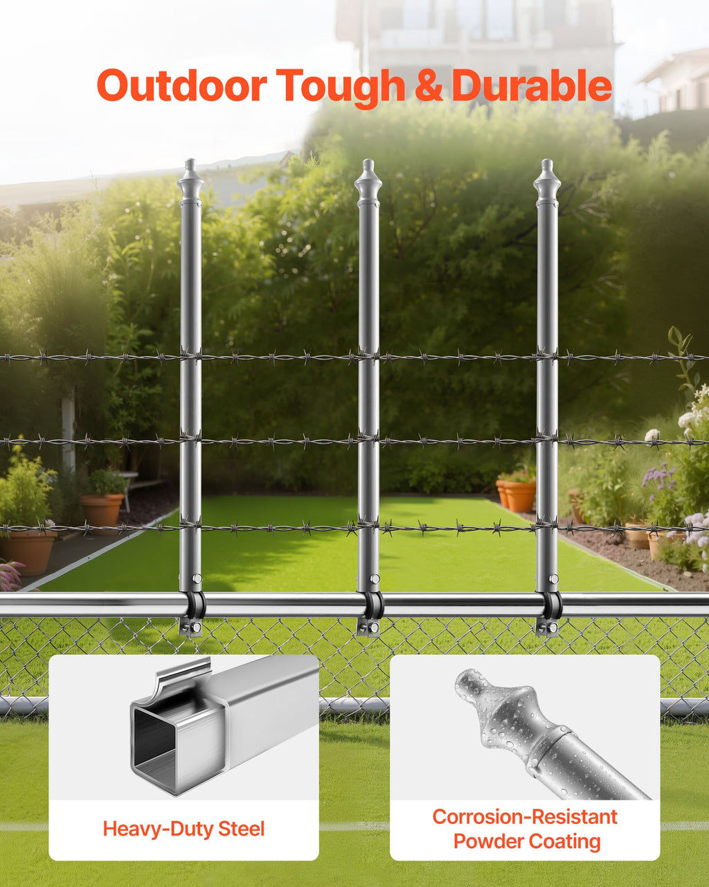 18Pack 27.4 In Galvanized Steel Chain Link Fence Extender For 1.3'-1.5' Top Rail