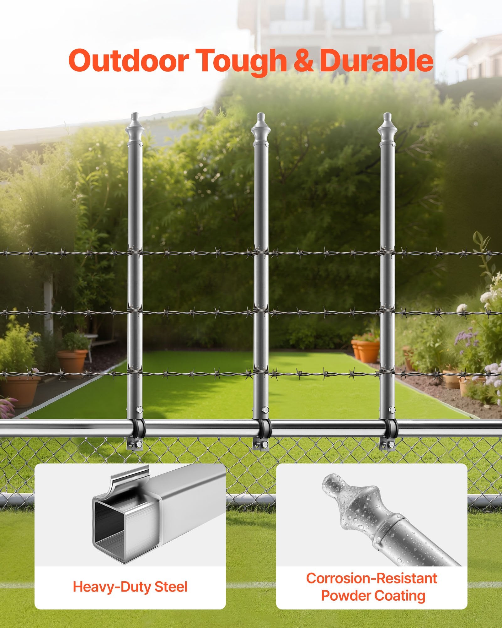 18Pack 27.4 In Galvanized Steel Chain Link Fence Extender For 1.3'-1.5' Top Rail