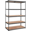 Storage Shelving Unit, 5-Tier Adjustable, 2000 Lbs Capacity, Heavy Duty Garage Shelves Metal Organizer Utility Rack, Black, For Kitchen Pantry Basement Bathroom Laundry