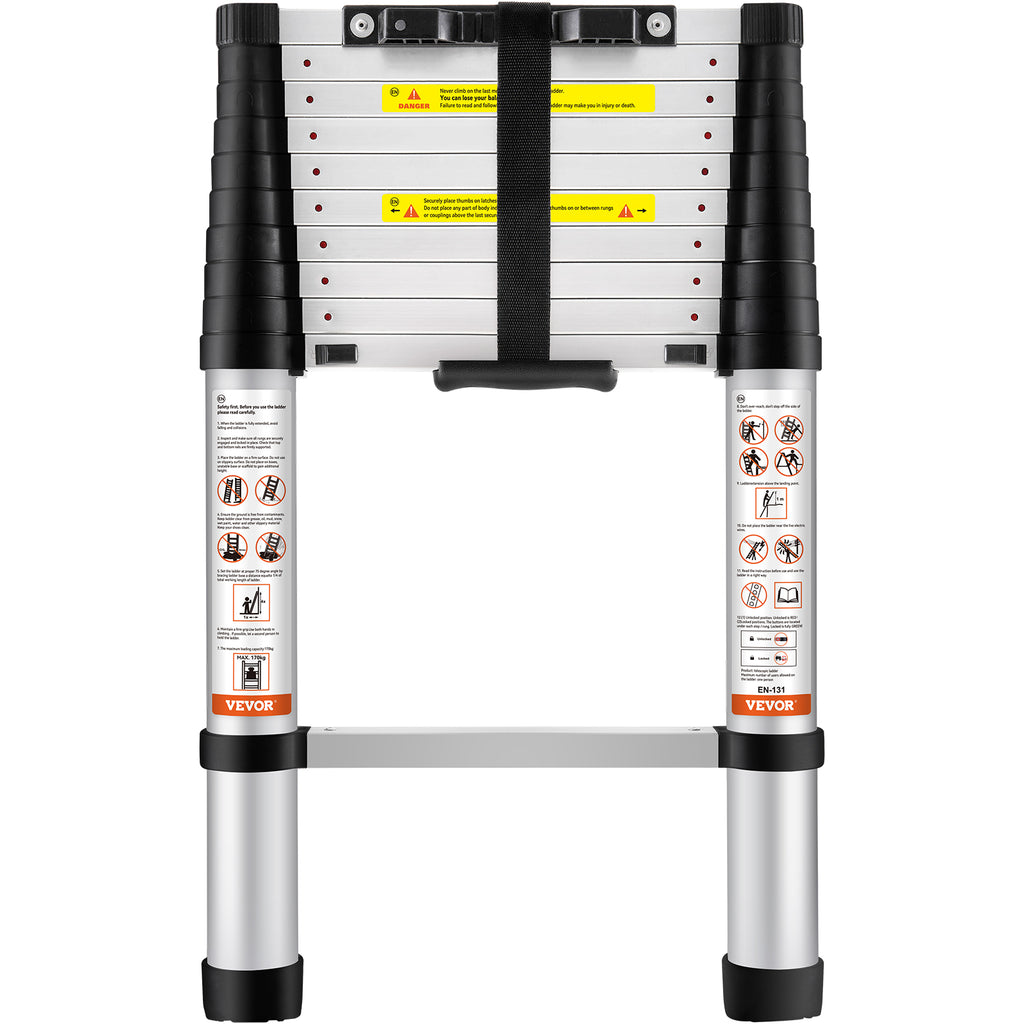 Telescoping Ladder Aluminum Extension Step 10.5 Ft Multi-purpose Portable