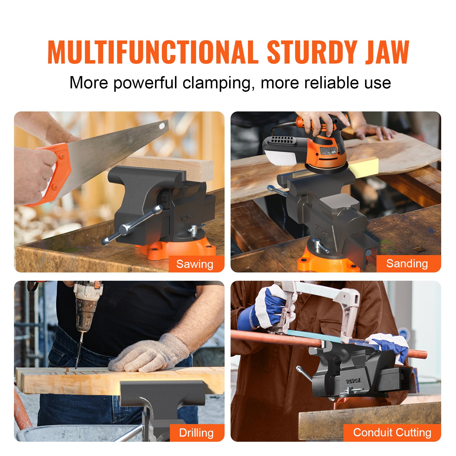 6inch Bench Vise W Anvil Swivel Locking Base Heavy Duty Ductile Iron