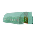 Walk-in Tunnel Greenhouse 27.38x9.5x7.38ft Galvanized Frame PE Cover Green