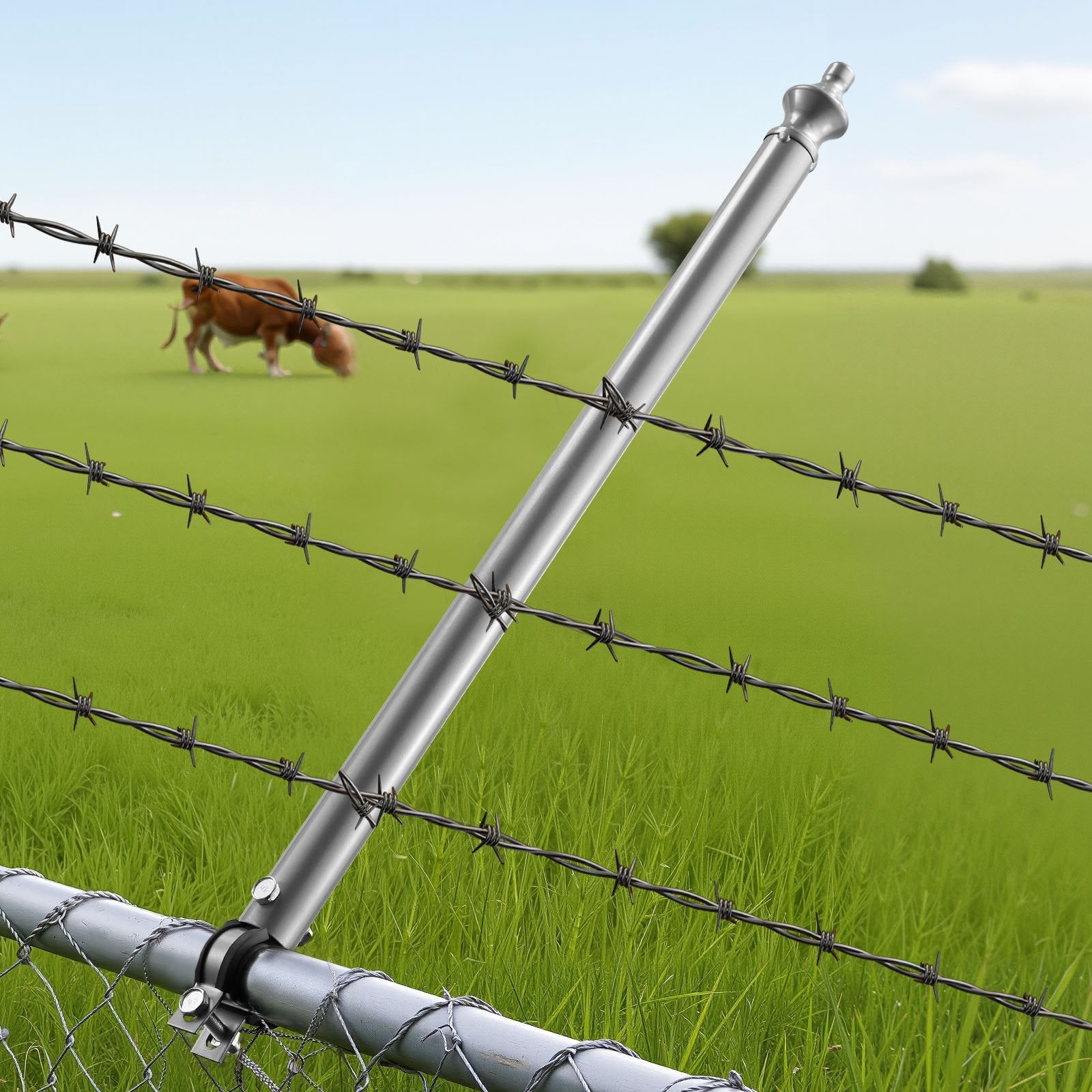 18Pack 27.4 In Galvanized Steel Chain Link Fence Extender For 1.3'-1.5' Top Rail