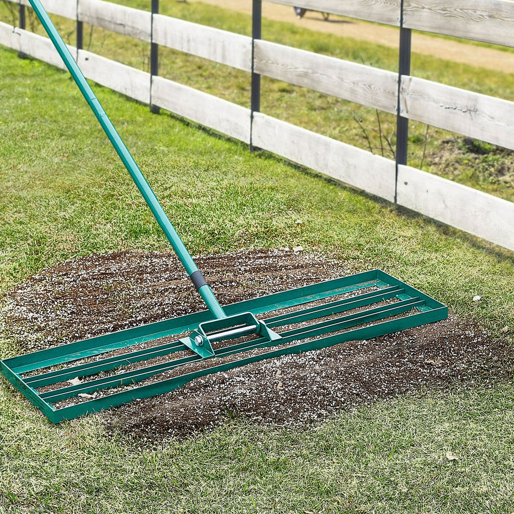 Lawn Leveling Rake, Level Lawn Tool, Heavy-duty Lawn Leveler With Steel Extended Handle, Yard Leveling Rake Suit For Garden, Golf Lawn, Farm