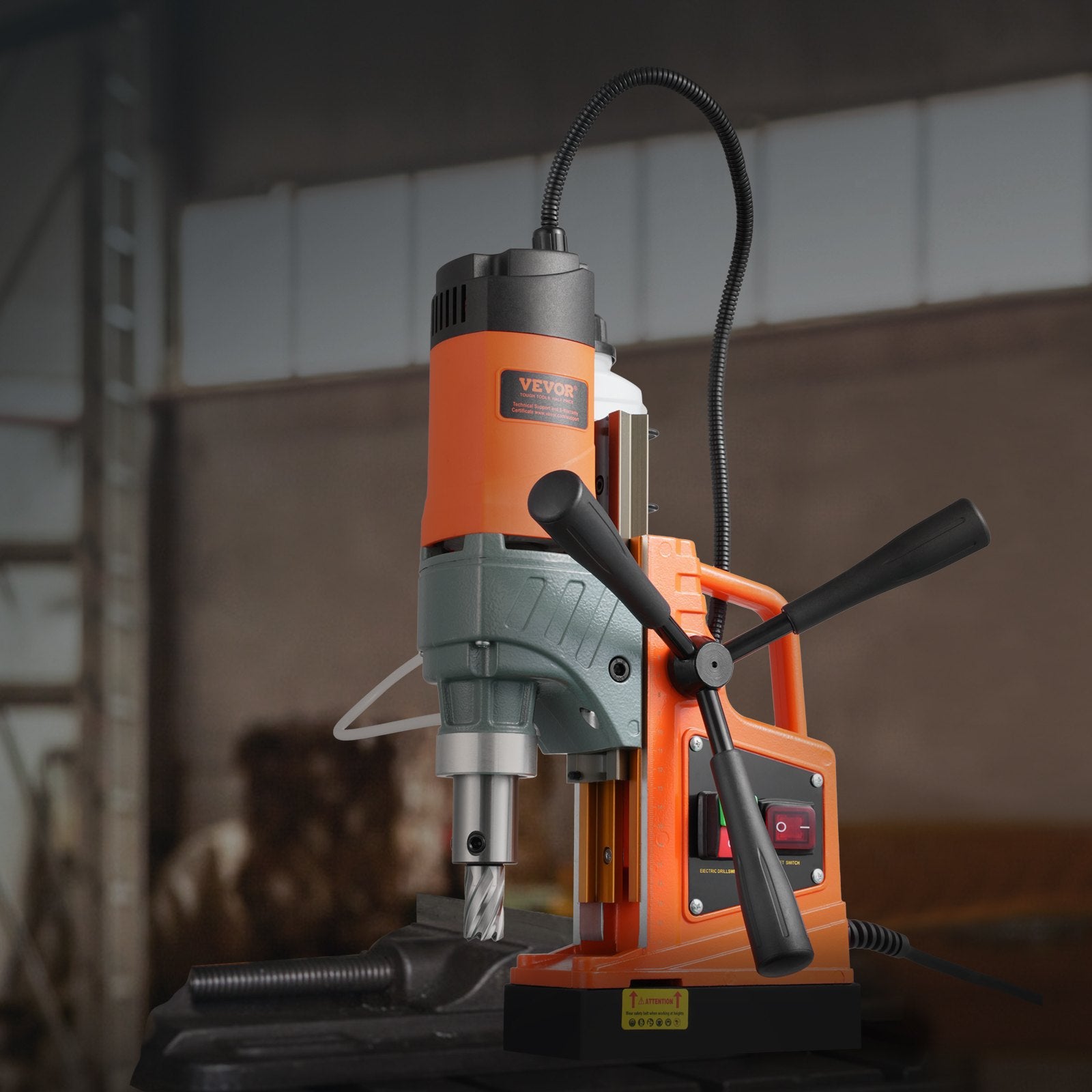 Magnetic Drill, 1450W  Boring Diameter, 12500N 850 RPM Portable Electric Mag Drill Press, Drilling Machine For Any Surface Home Improvement Industry Railway