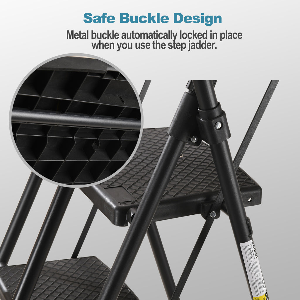 6-Step Folding Ladder, Portable Steel Stool For Home And Workshop