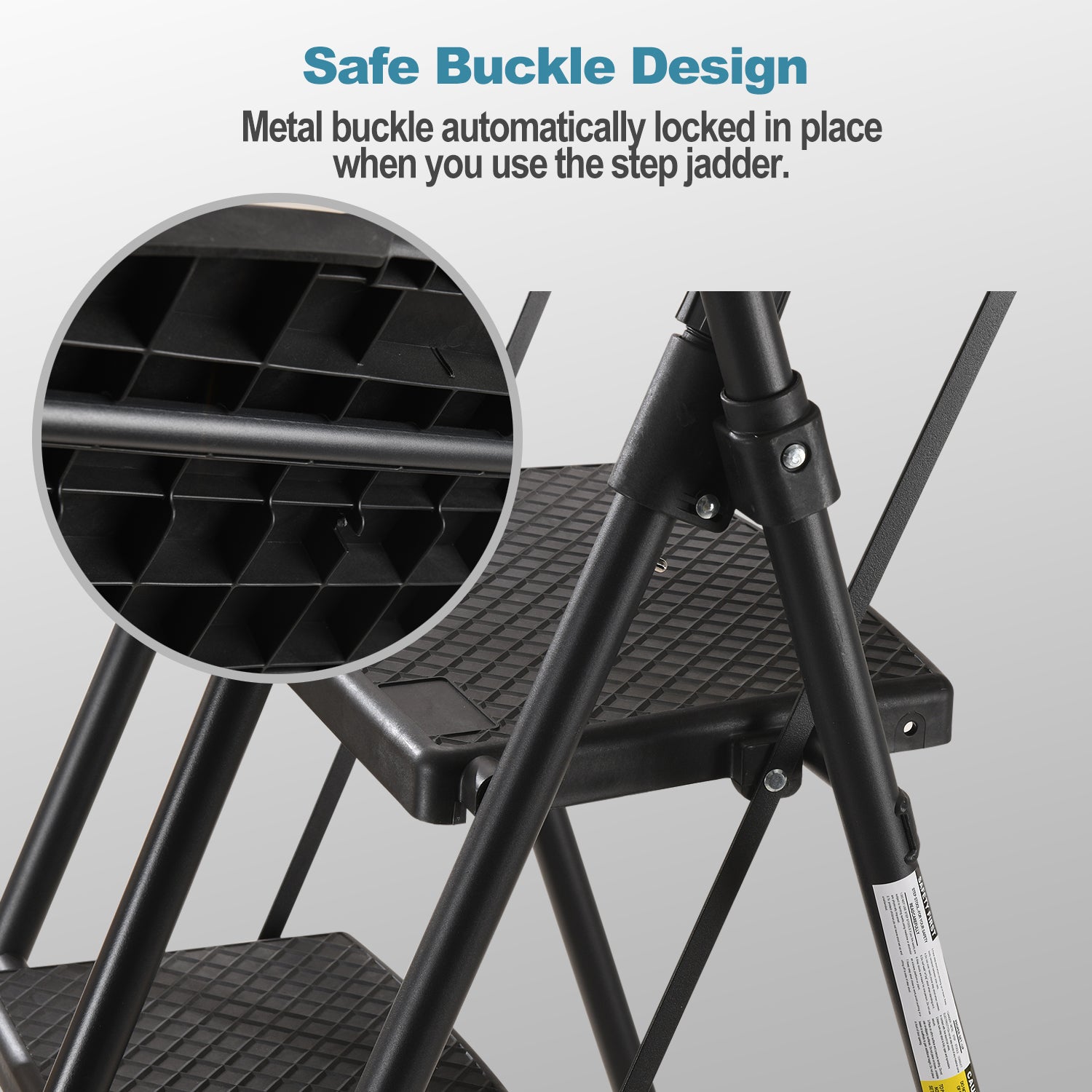 6-Step Folding Ladder, Portable Steel Stool For Home And Workshop