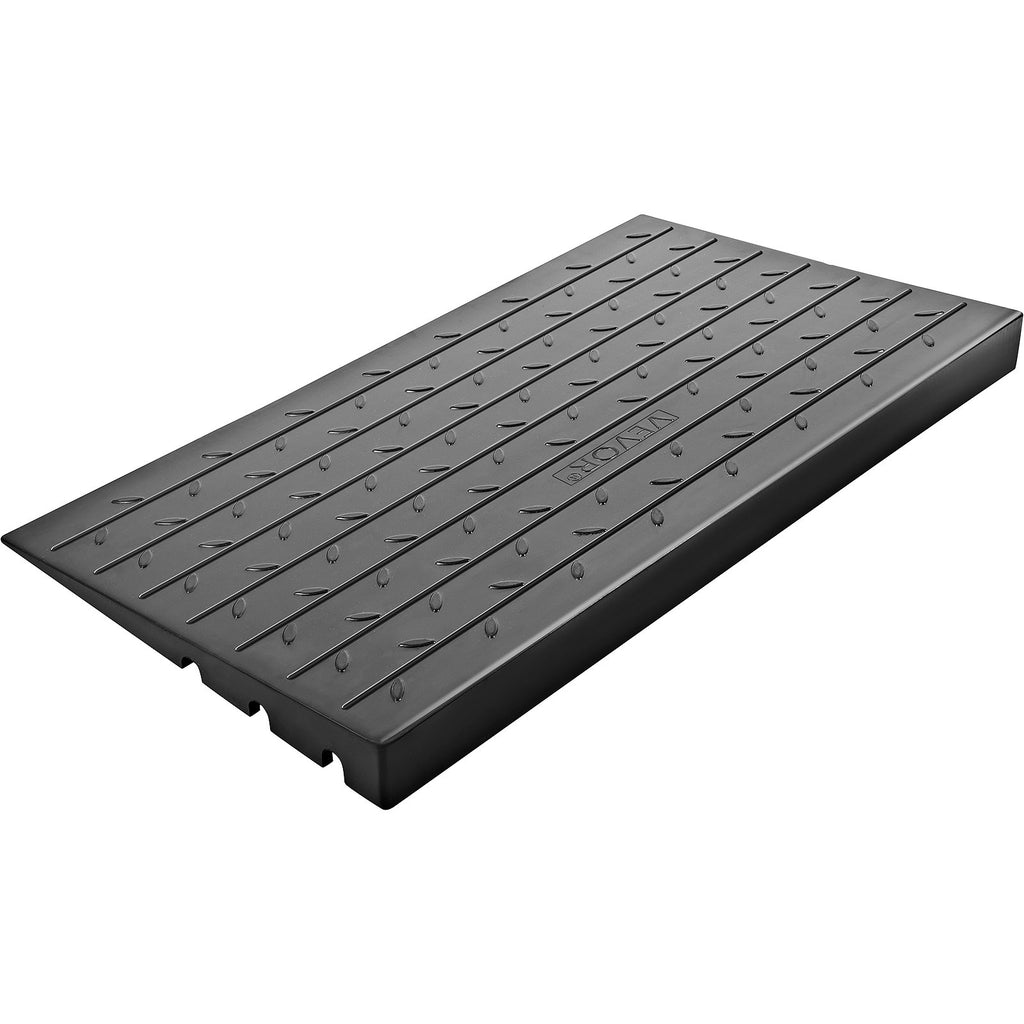 Rubber Threshold Ramp, 4Rise Threshold Ramp Doorway, 3 Channels Cord Cover Rubber Solid Threshold Ramp, Rubber Angled Entry Rated 2200 Lbs Load Capacity For Wheelchair And Scooter