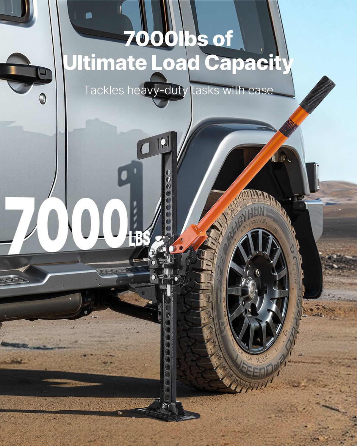 Farm Jack, 42" Utility High Lift Farm Jack, 3.18 Ton (7,000 Lbs) Capacity Ratcheting Off Road Utility Jacks, Heavy-Duty Lift Jacks With 5.12"-36.6" Lifting Range For Tractor, Truck, SUV