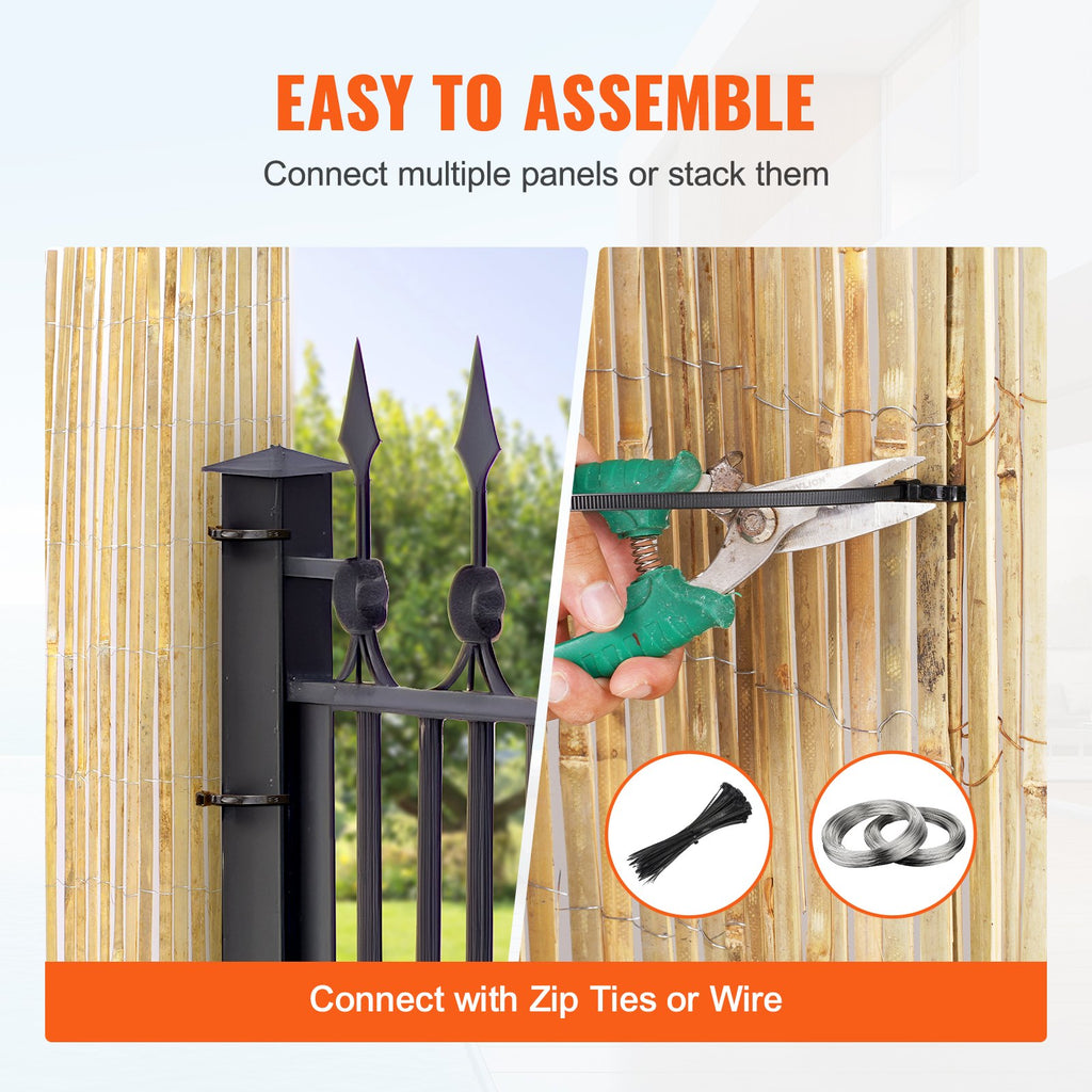 Natural Bamboo Slat Screening Privacy Bamboo Slat Fence 6 Ft H X 13 Ft L