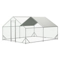 Large Metal Chicken Coop, Walk-in Chicken Run,Galvanized Wire Poultry Chicken Hen Pen Cage, Rabbits Duck Cages With Waterproof And Anti-Ultraviolet Cover For Outside 10 L X 13 W X 6.56 H