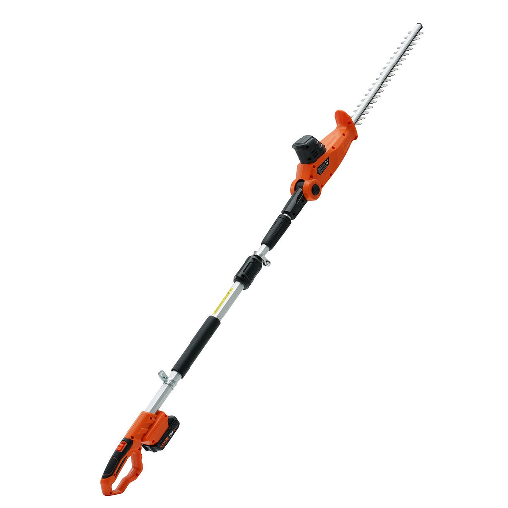 20V Cordless Hedge Trimmer, 18 Inch Double-edged Steel Blade, Pole Hedge Trimmer Kit 20V Battery, Fast Charger Included, Telescoping Design For High Branches