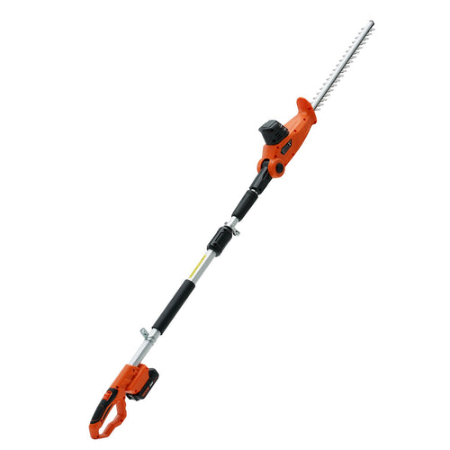20V Cordless Hedge Trimmer, 18 Inch Double-edged Steel Blade, Pole Hedge Trimmer Kit 20V Battery, Fast Charger Included, Telescoping Design For High Branches
