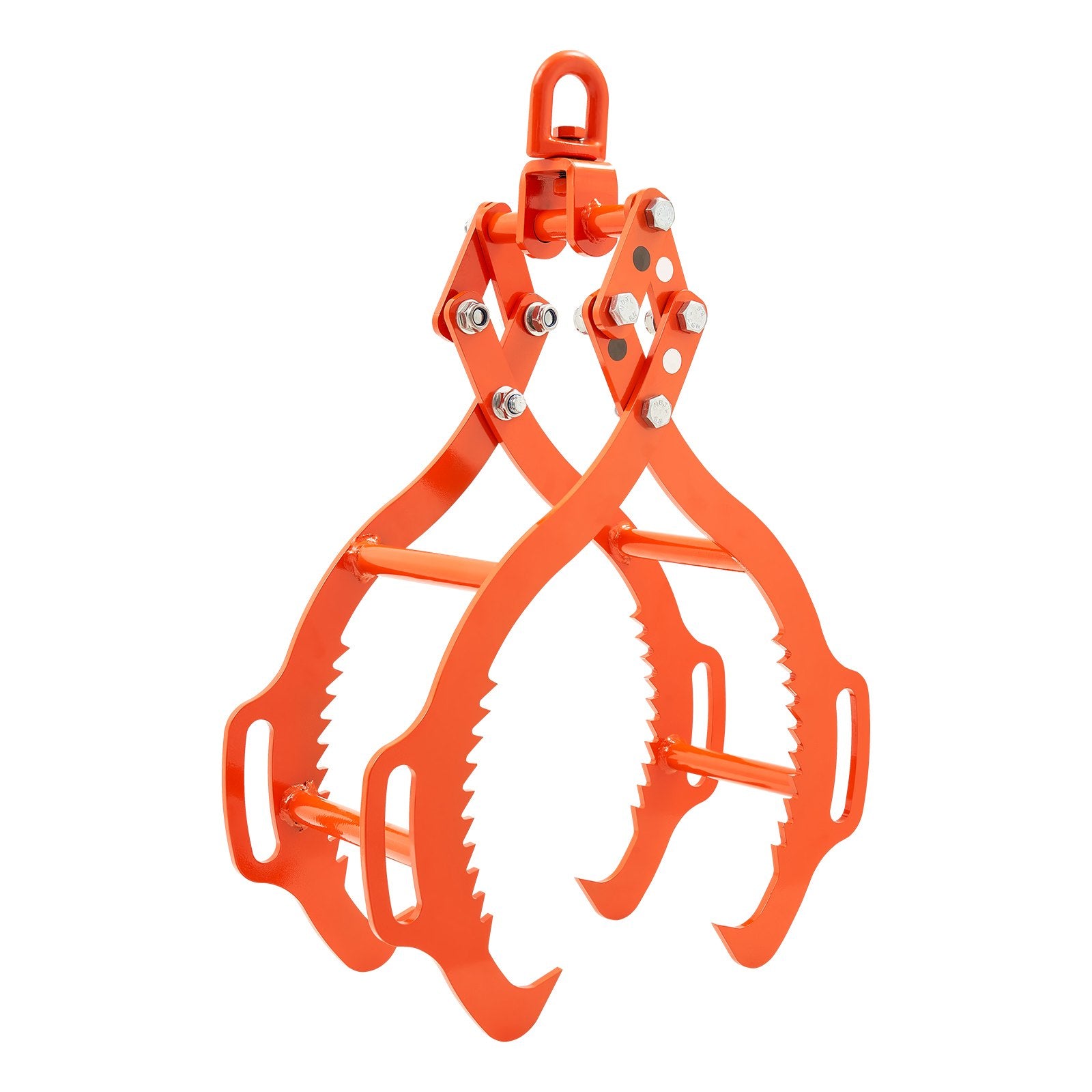 28in Log Lifting Tongs 4 Claw Solid Steel Log Grapple Swivel Log Tools