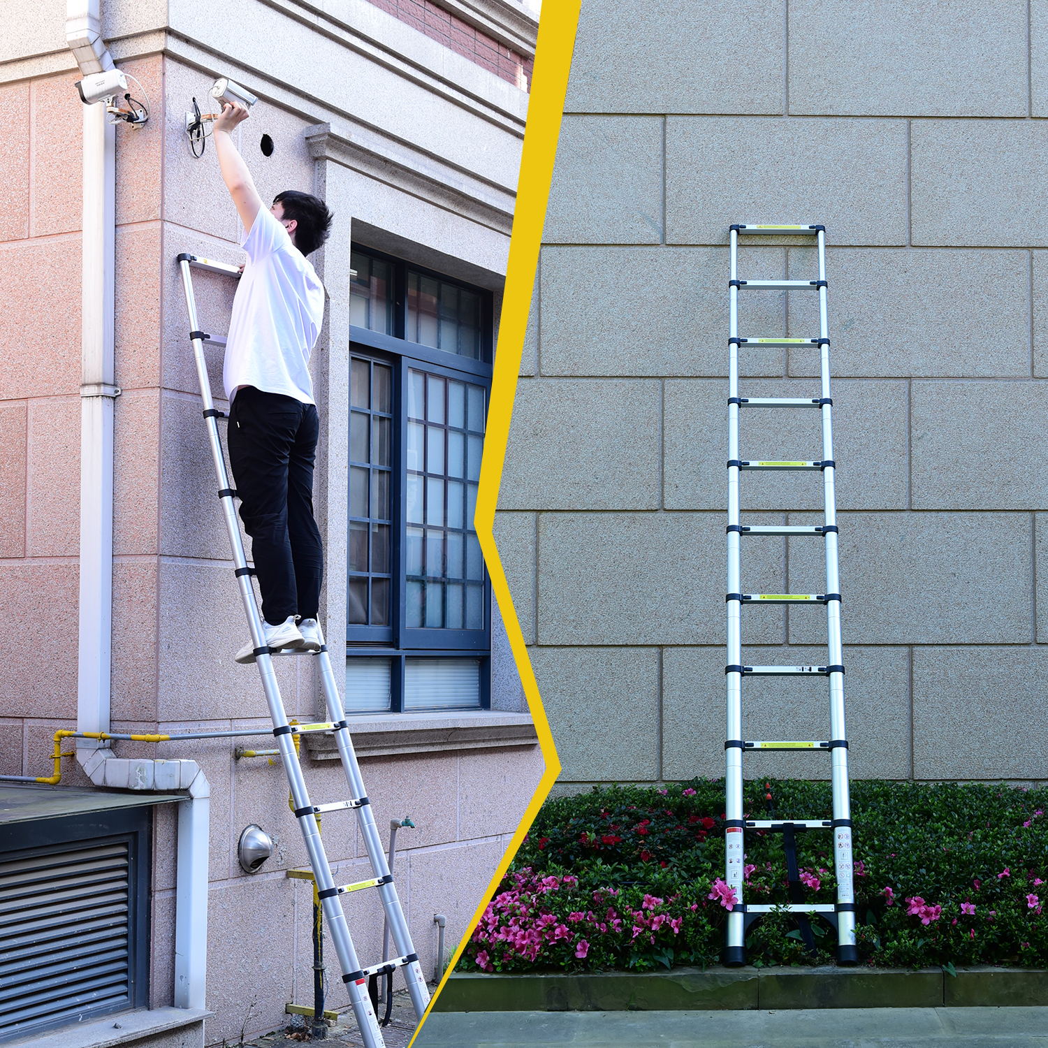 8.5FT Telescopic Aluminum Ladder For Home And Outdoor Use