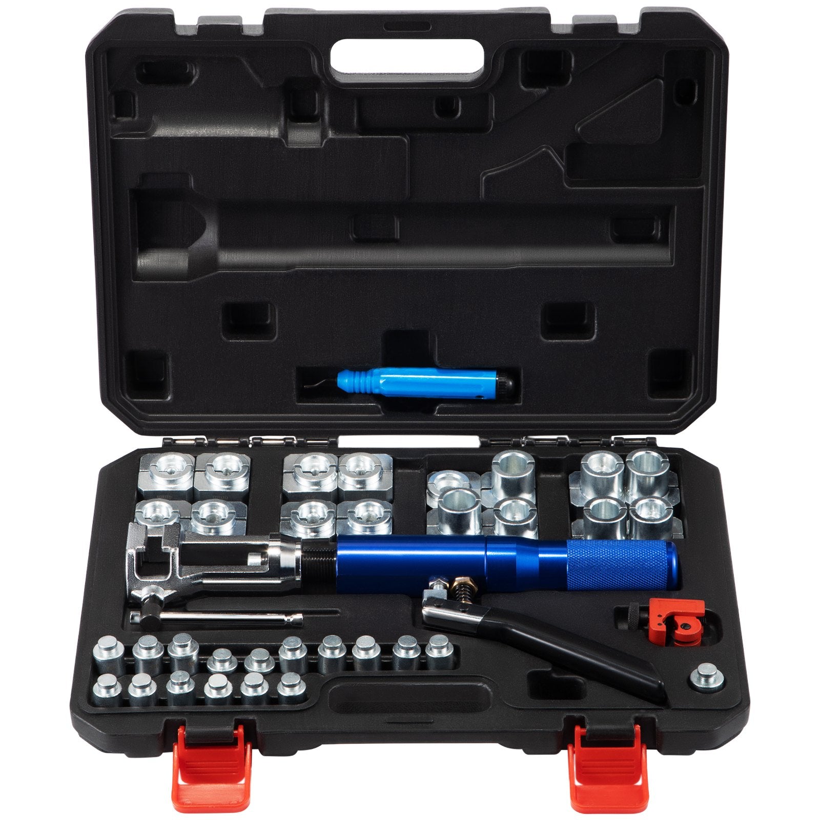 Hydraulic Flaring Tool Kit,  Double Flaring Tool, Brake Repair Brake Flaring Tools , Brake Flare Tool With Tube Cutter And Deburrer, 32 PCS Tube Flaring Tools For Copper Lines