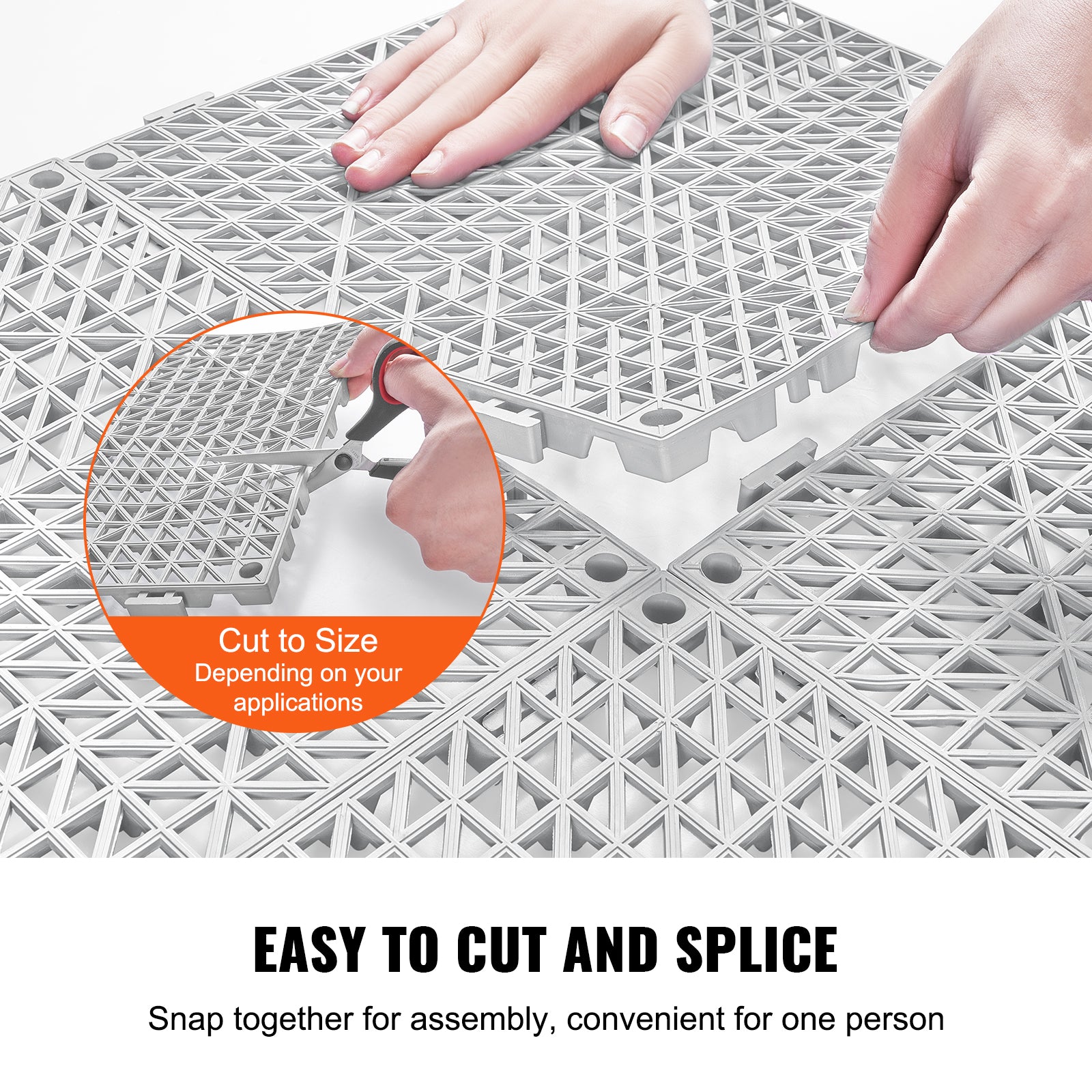 Interlocking Tile 50PCS Gray, Drainage Tiles Splicing, Soft PVC Interlocking Drainage Floor Tiles, Non-Slip Drainage Holes For Restroom, Bathroom, Kitchen, Pool, Wet Areas
