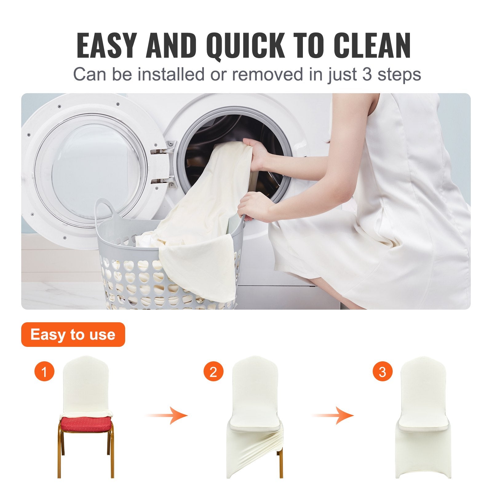 Stretch Spandex Folding Chair Covers, Universal Fitted Chair Cover, Removable Washable Protective Slipcovers, For Wedding, Holiday, Banquet, Party, Celebration, Dining