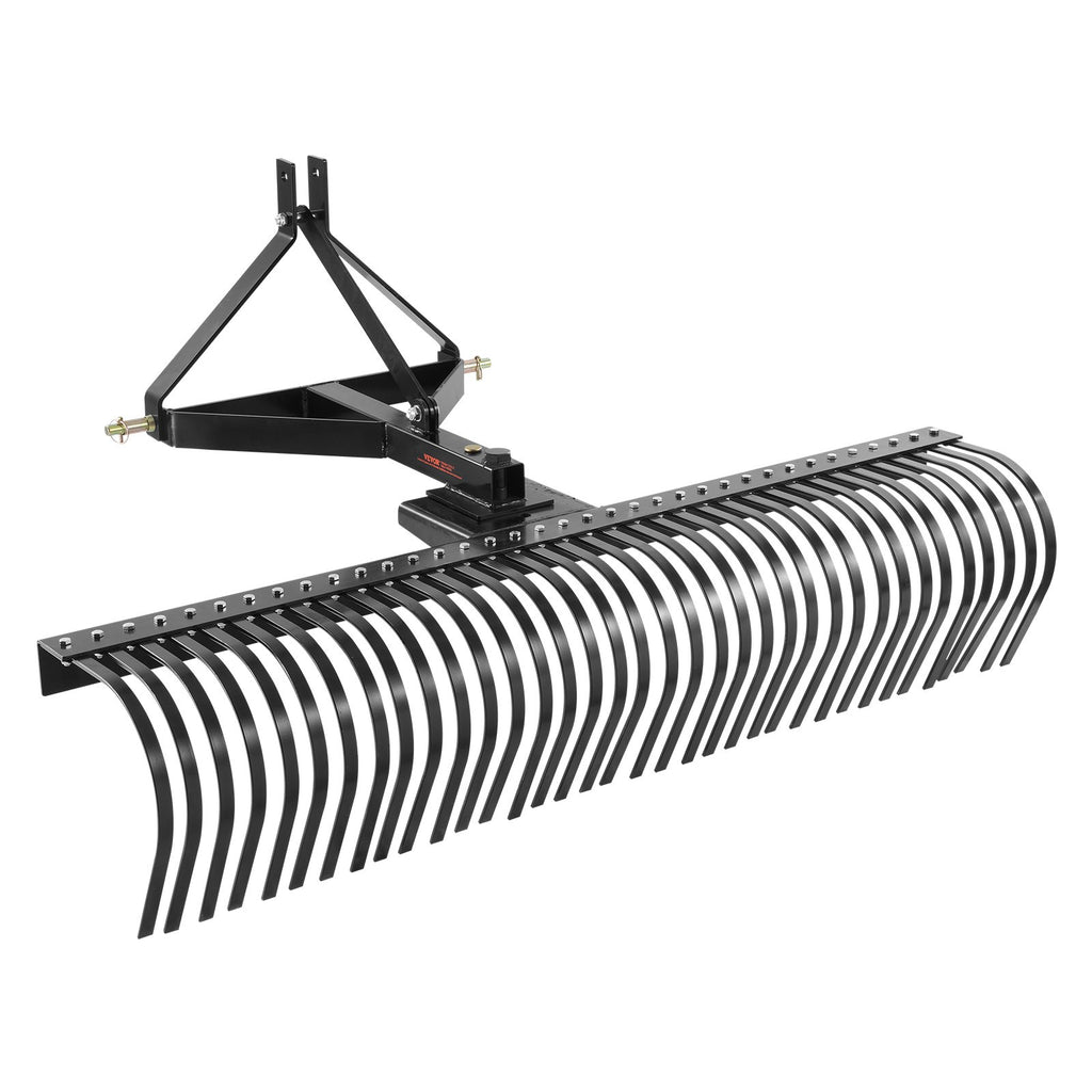 Tow Behind Dethatcher, 72-inch Tow Dethatcher With 36 Steel Tines, 3-Point Lawn Dethatcher Rake With Attachments For Tractor, Landscape Rake For Garden, Farm, Grass