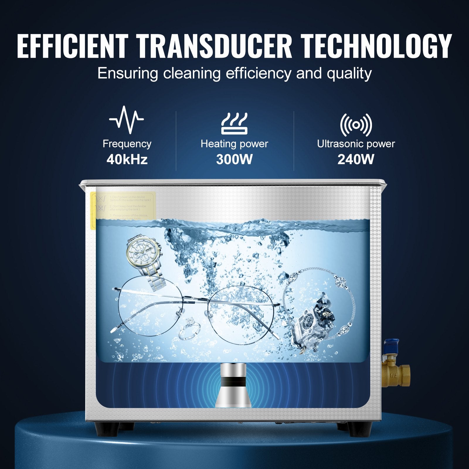 Professional Ultrasonic Cleaner, 10L Ultrasonic Jewelry Cleaner With Digital Timer & Heater, Stainless Steel Industrial SonicCleaner 40kHz For Glasses, Watches, Rings, Small Parts