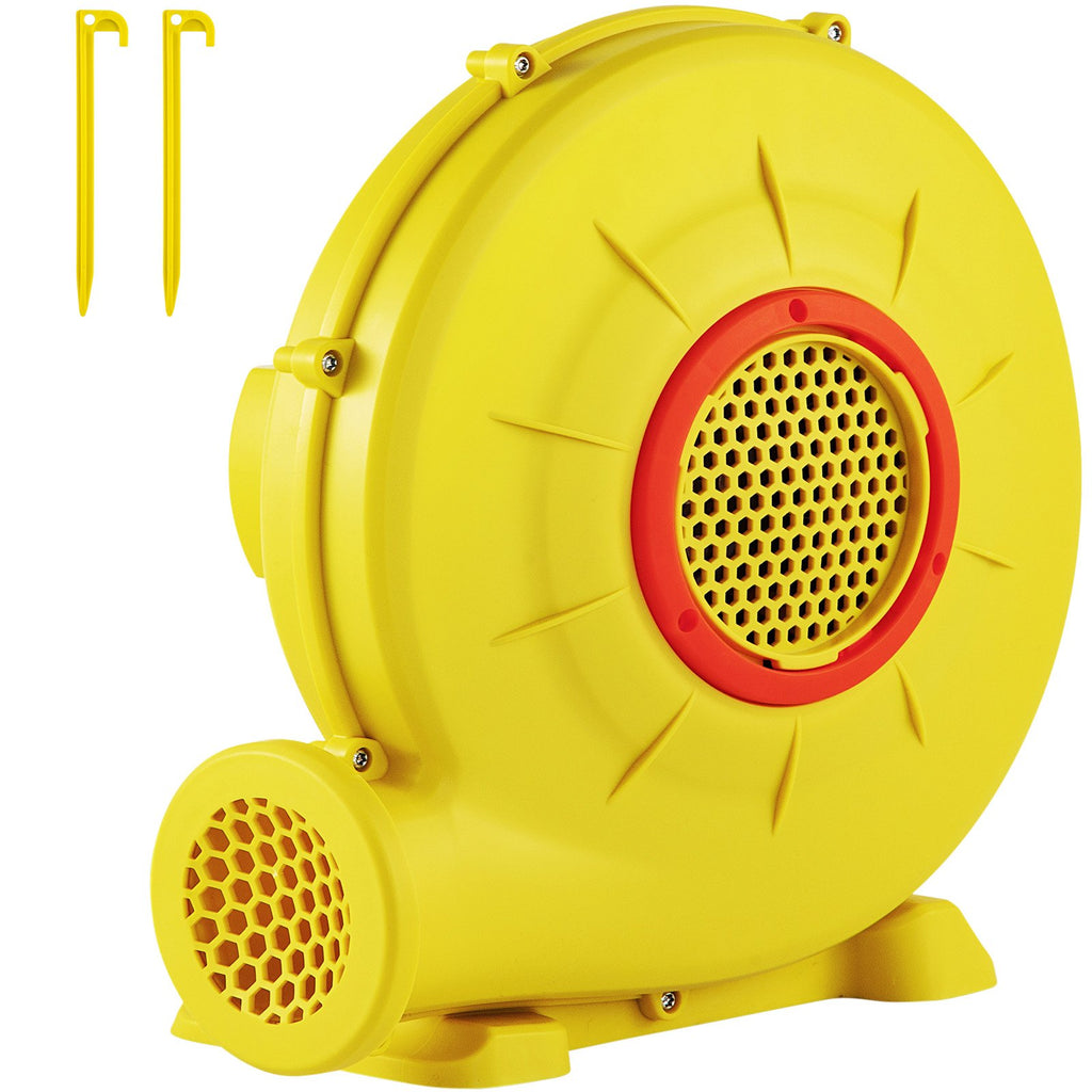 Air Blower, 450W 0.6HP Inflatable Blower, Portable And Powerful Bounce House Blower, 1750Pa Commercial Air Blower Pump Fan, Used For Inflatable Bouncy Castle And Jump Slides, Yellow