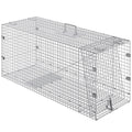 Live Animal Cage Trap, Humane Cat Trap Galvanized Iron, Folding Animal Trap With Handle For Stray Dogs, Armadillos, Raccoons, Marmots, Foxes