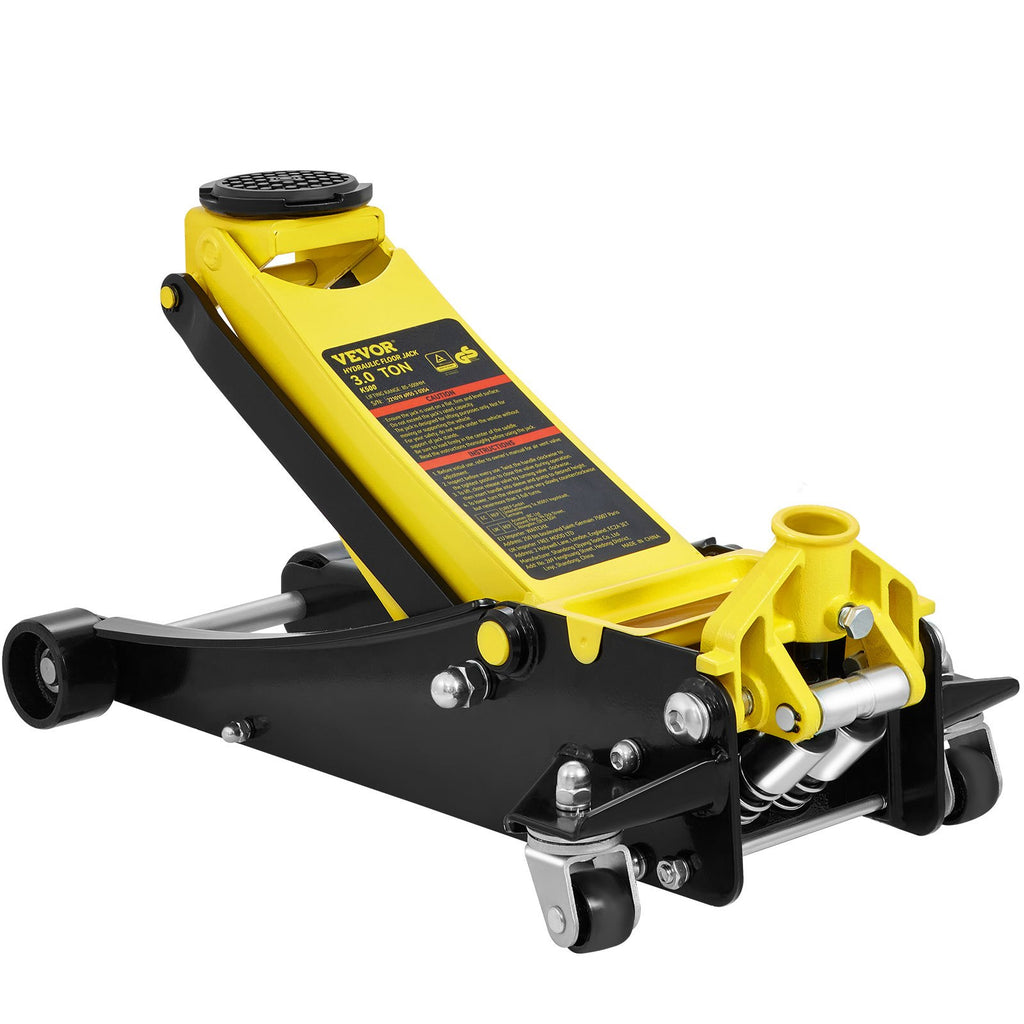 Floor Jack, 3 Ton Low Profile Floor Jack, Heavy-duty Steel Racing Floor Jack With Dual Pistons Quick Lift Pump, Floor Jack Lifting Range