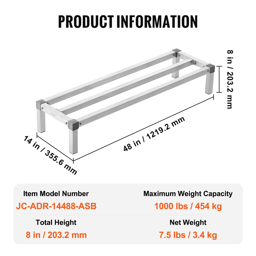 Newly Upgrade  Aluminum Dunnage Rack Stationary Dunnage Rack Storage Rack