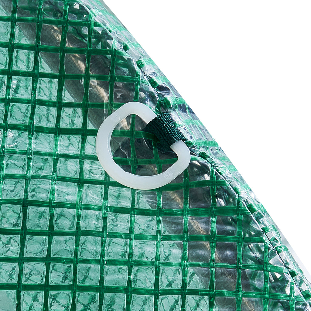 Walk-in Tunnel Greenhouse 27.38x9.5x7.38ft Galvanized Frame PE Cover Green