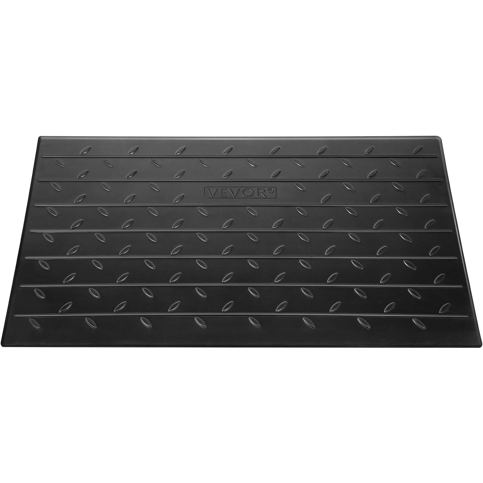 Rubber Threshold Ramp, 4Rise Threshold Ramp Doorway, 3 Channels Cord Cover Rubber Solid Threshold Ramp, Rubber Angled Entry Rated 2200 Lbs Load Capacity For Wheelchair And Scooter
