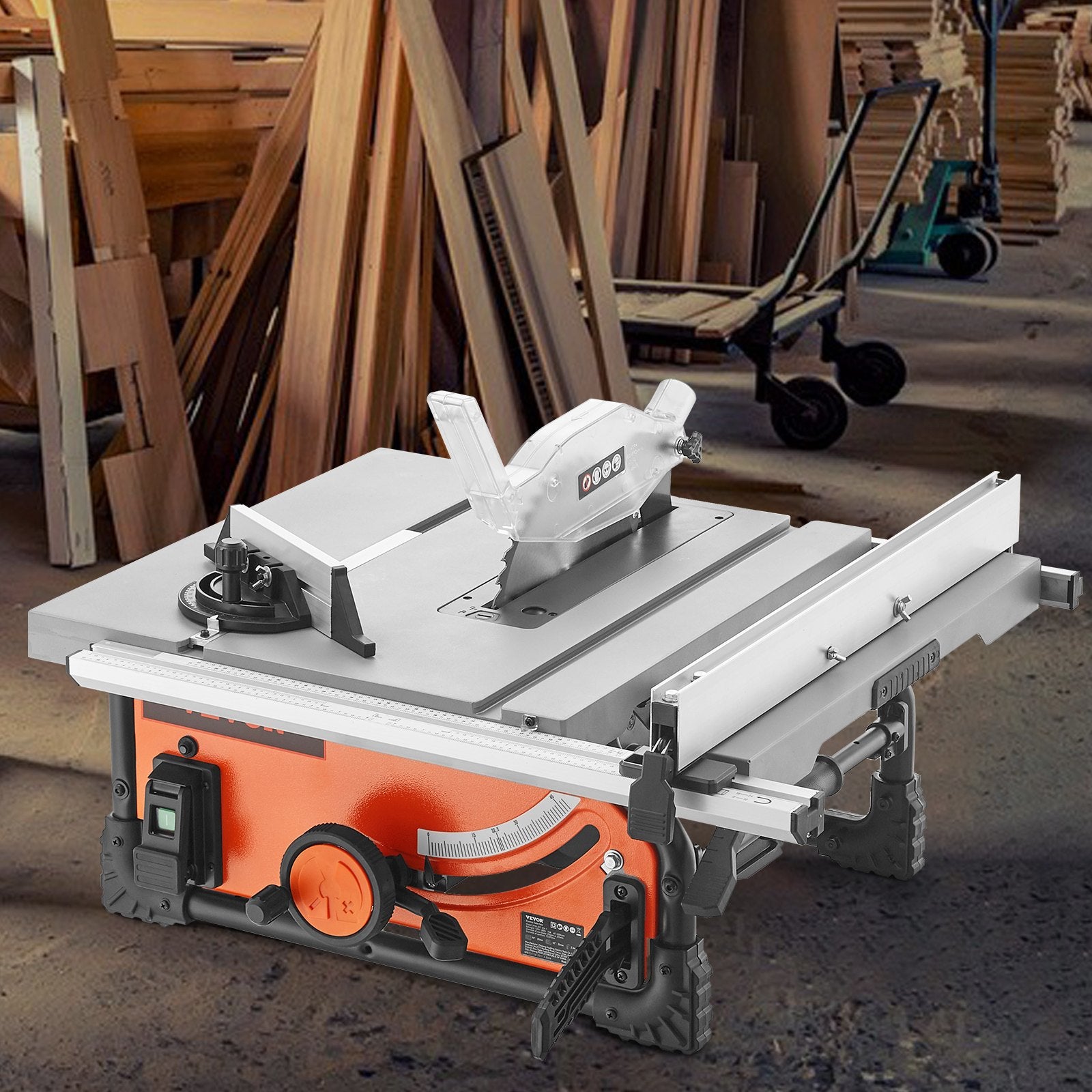Table Saw Electric Cutting Machine 4500RPM 25-in Rip Capacity Woodwork