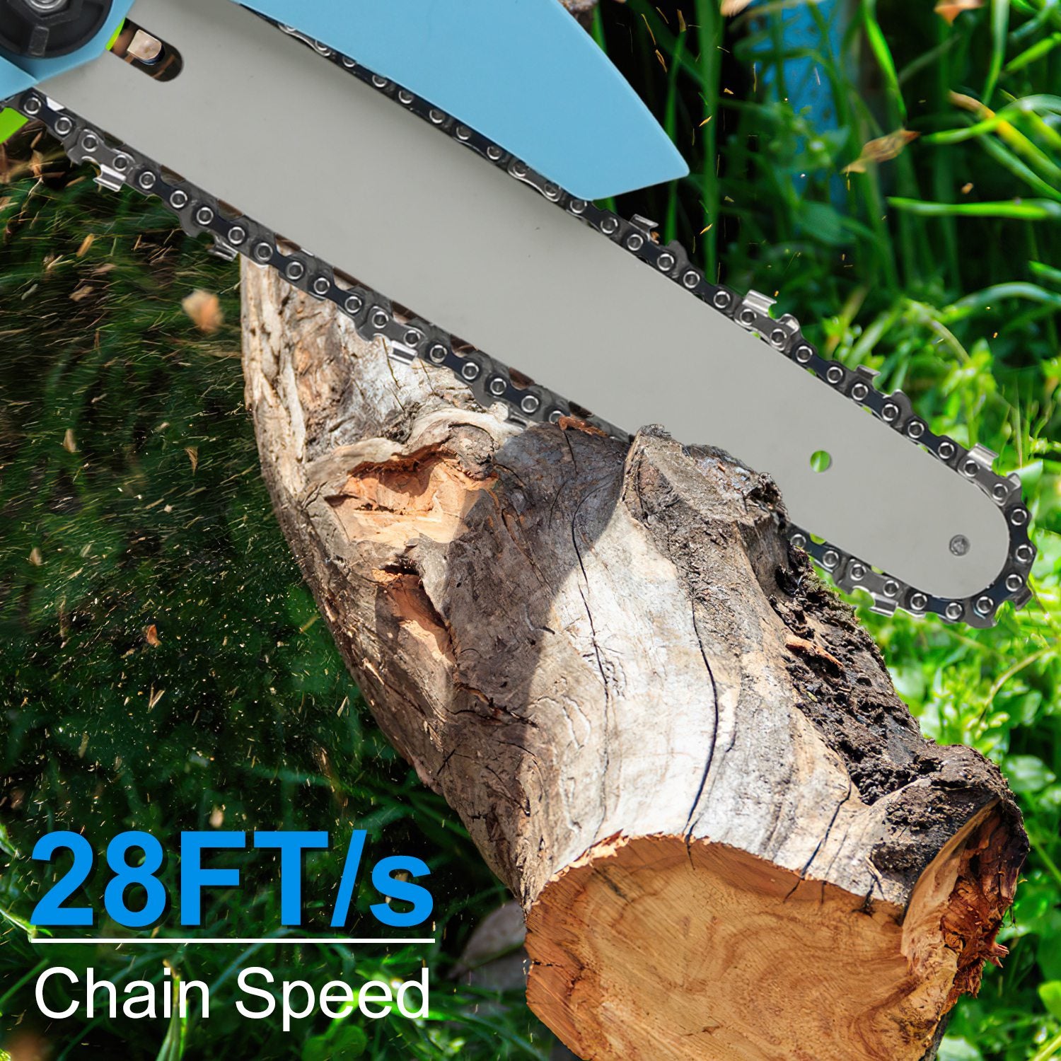 1Set Electric Mini Chainsaw Portable Handheld Cordless Small Chain Saw Battery Powered With 2Pcs 1200mAh Rechargeable Batteries 8in Chains Gloves Goggles For Pruning Trees Wood Cutting