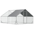 PawHut Large Chicken Coop Metal Chicken Run With Waterproof And Anti-UV Cover, Spire Shaped Walk In Fence Cage Hen House For Outdoor And Yard Farm Use, 1 Tube Diameter, 9.8X 13.1 X 6.6