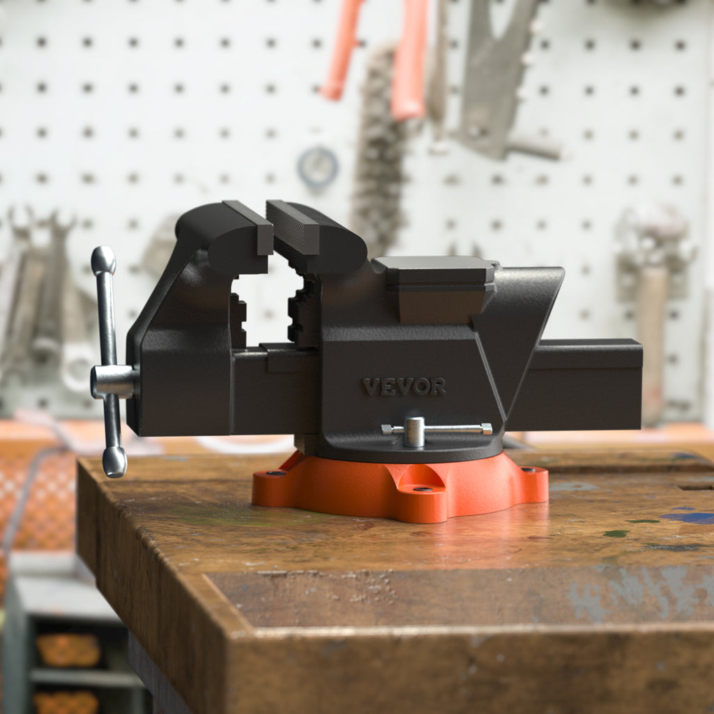 6inch Bench Vise W Anvil Swivel Locking Base Heavy Duty Ductile Iron