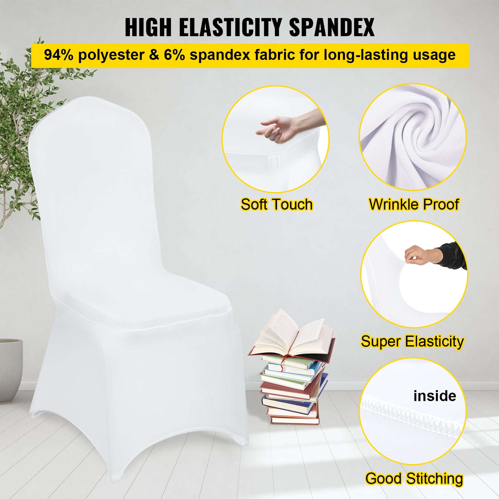 Stretch Spandex Folding Chair Covers, Universal Fitted Chair Cover, Removable Washable Protective Slipcovers, For Wedding, Holiday, Banquet, Party, Celebration, Dining