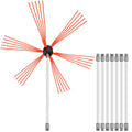 Chimney Sweep Kit 26FT Length, Chimney Cleaning Tool Kits With 8 Nylon Flexible Rods, Chimney Brush Kit Driven By Drill For Sweeping Fireplace