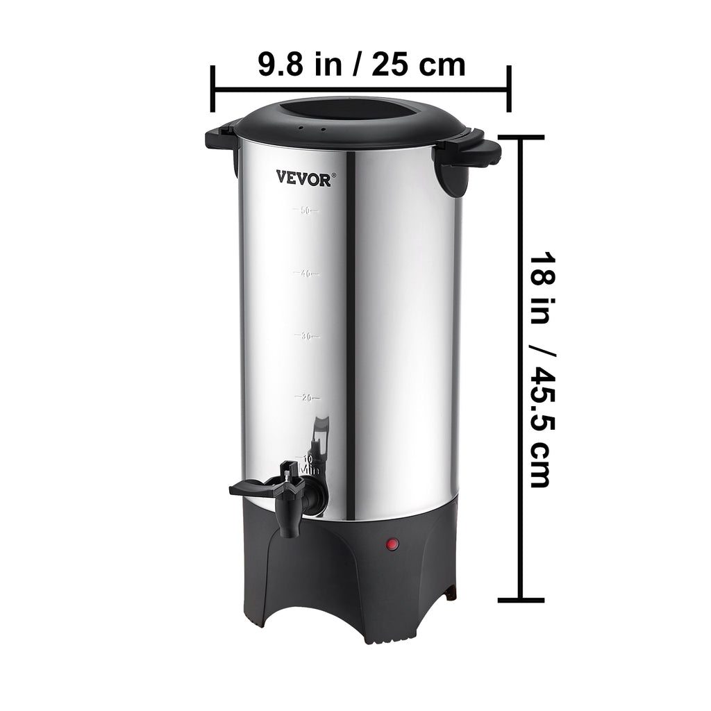Commercial Coffee Urn 50 Cup Stainless Steel Coffee Dispenser Fast Brew