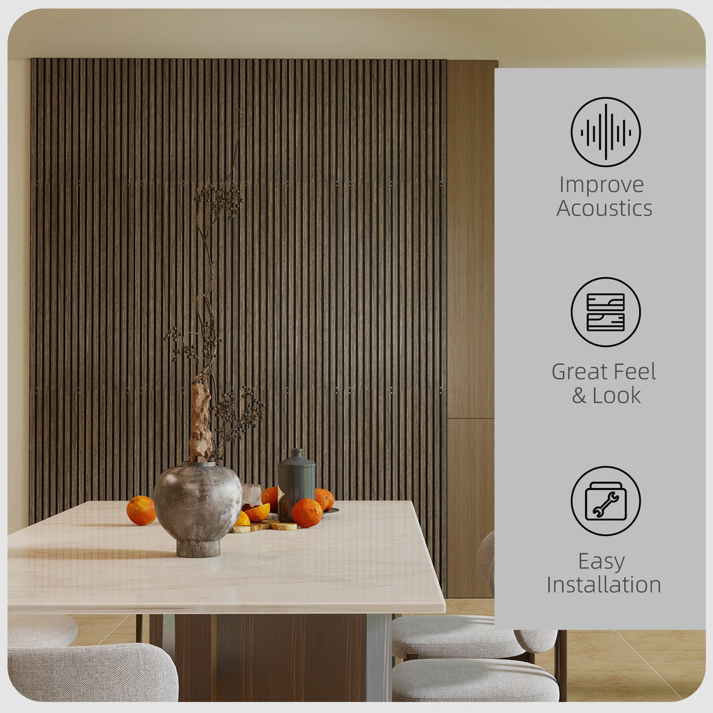 47" X 24" Wood Panels For Wall, 4 Pack Acoustic Panels, Sound Absorbing Slat Wall For Wall Decor, Home, Walnut